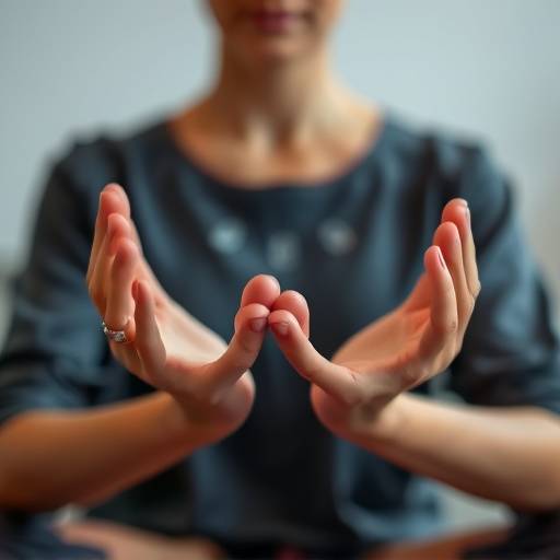 Hands practicing mindfulness meditation, representing stress reduction techniques